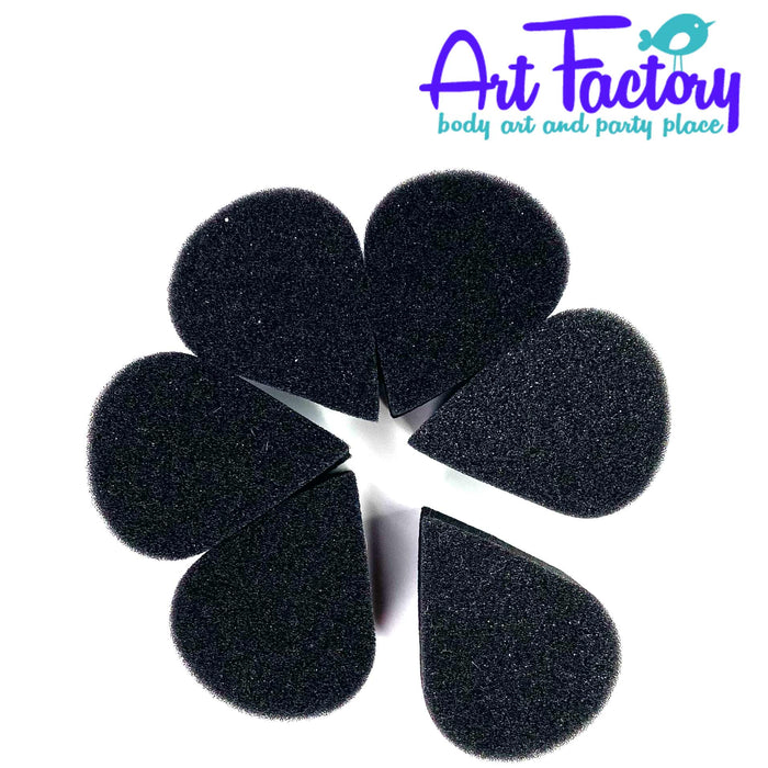 Black Petal Sponge 6 Pack by the Art Factory