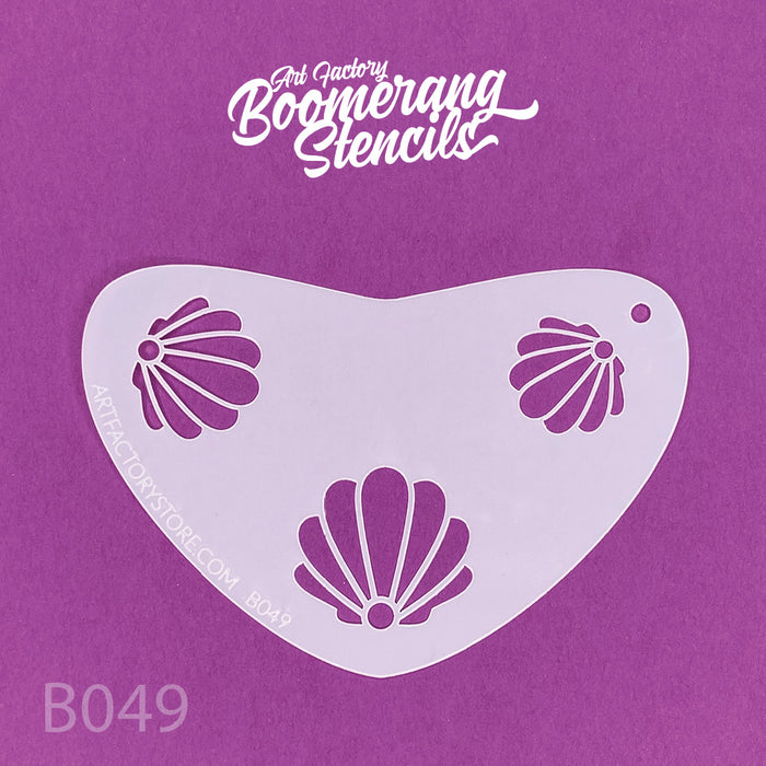 Mermaid Clamshell Boomerang Stencil by the Art Factory