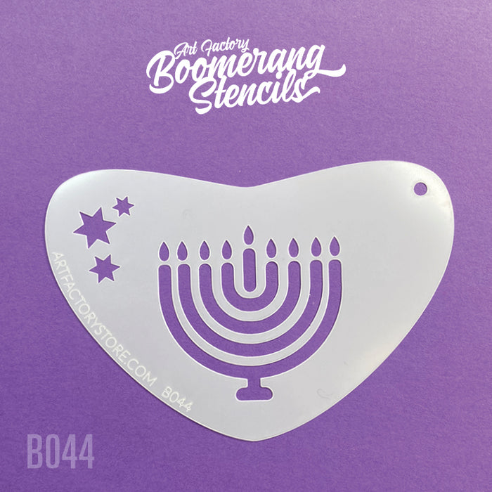 Hanukkah Menorah (Hanukia) Boomerang Stencil by the Art Factory