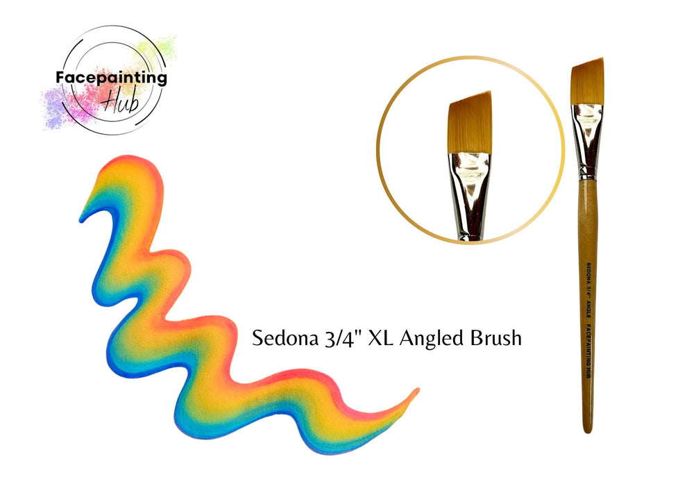 Sedona 3/4" XL Angled Brush by Facepainting Hub