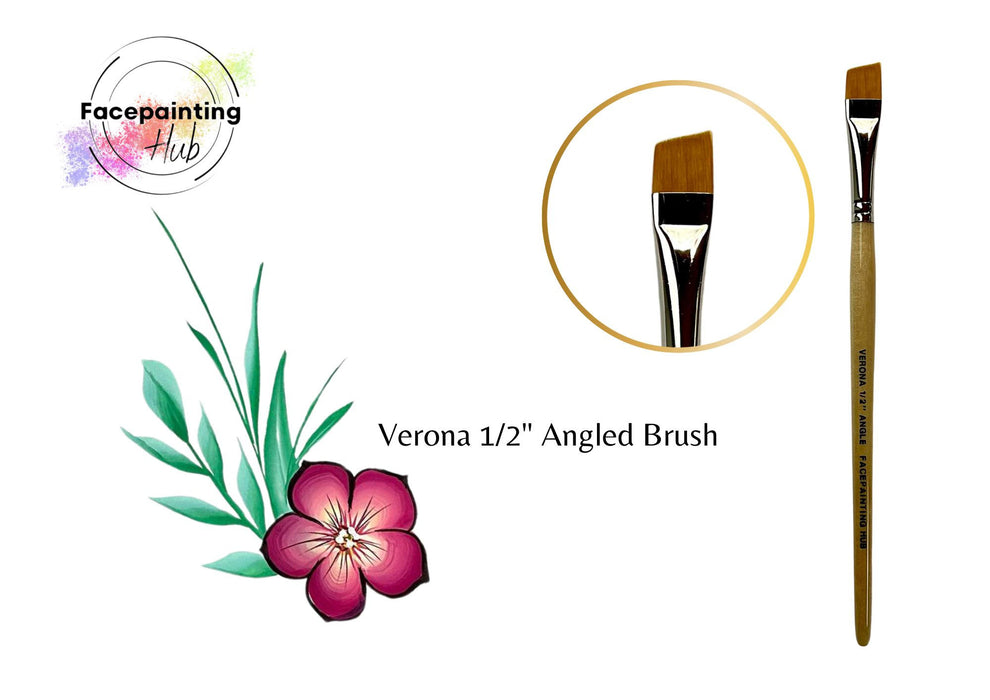 Verona 1/2" Angled Brush by Facepainting Hub