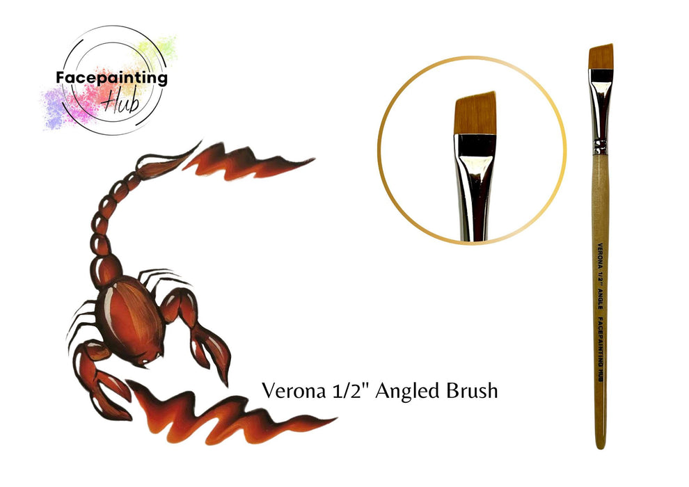 Verona 1/2" Angled Brush by Facepainting Hub