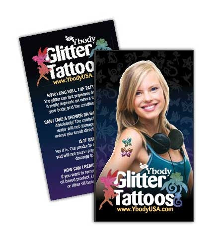 2500 Glitter Tattoo Care Cards
