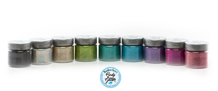 9 - set Rainbow Laser Body Glitter in 1oz Jars