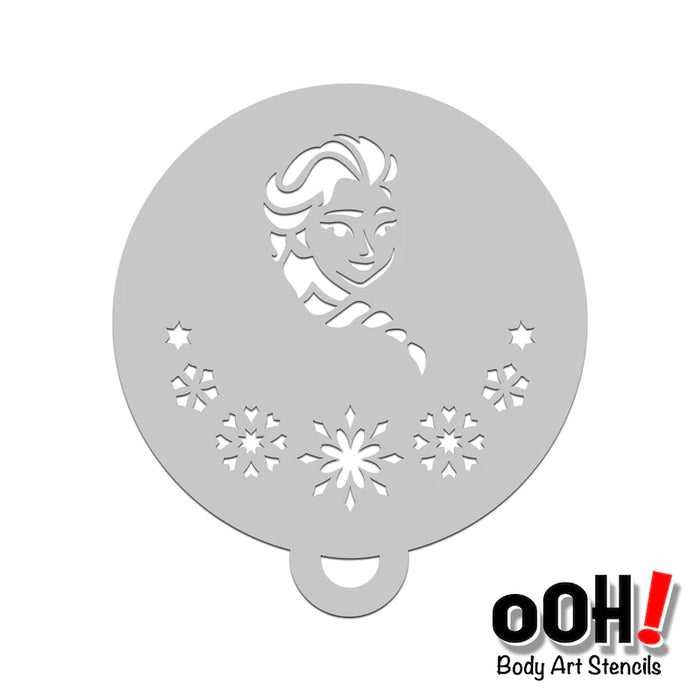 C22 Snowflake Queen flip Ooh! face Painting Stencil