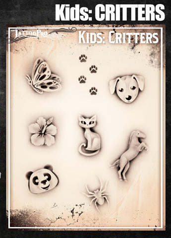 Wiser's Critters Airbrush Tattoo Pro Stencil Kids Series