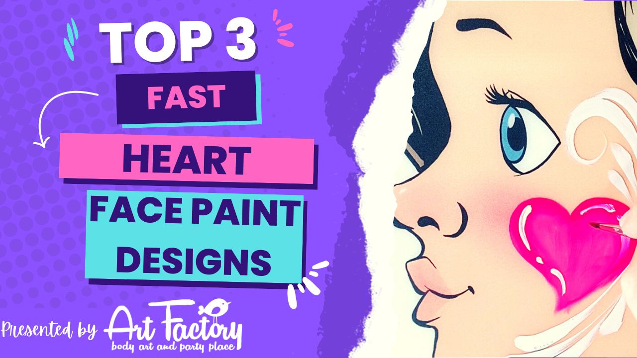 Easy Heart Face Paint Tutorial | 3 Fast Heart Face Painting Designs for Beginners & Professionals
