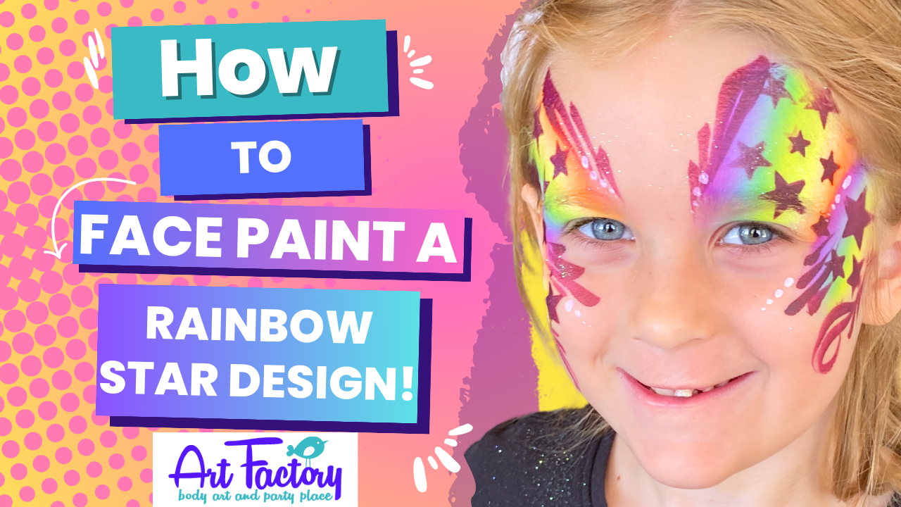 Easy Rainbow Star Face Paint Tutorial | Fast Face Painting Design for Parties & Events