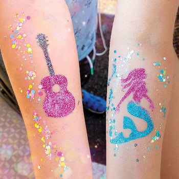 Glitter Tattoo Set Temporary Make Up Body Face Paint Glitter Set for Adults  Teenagers Kids 