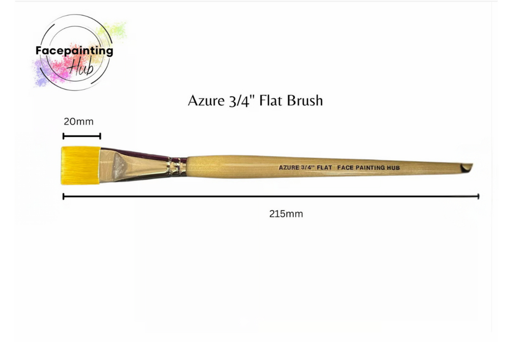 Face Painting Hub Azure Brush - 3/4" Flat Brush