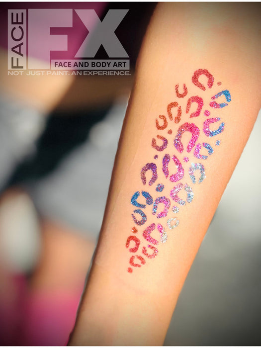 337 Cheetah Print Splash - Set of 5 - Art Factory Glitter Tattoo Stencils