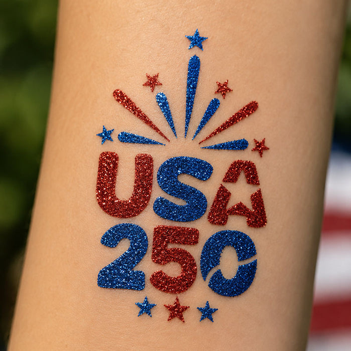 SE250 USA 250 Limited Edition Glitter Tattoo Stencil - Set of 5