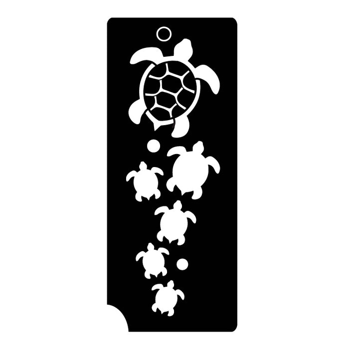 332 Turtle splash - Set of 5 - Art Factory Glitter Tattoo Stencil