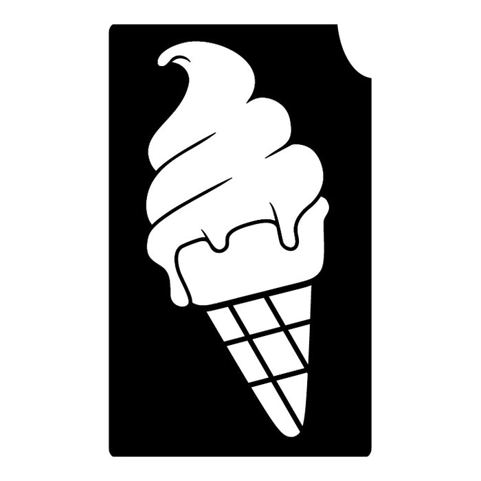412 Ice Cream Cone - Set of 5 - Art Factory Glitter Tattoo Stencils