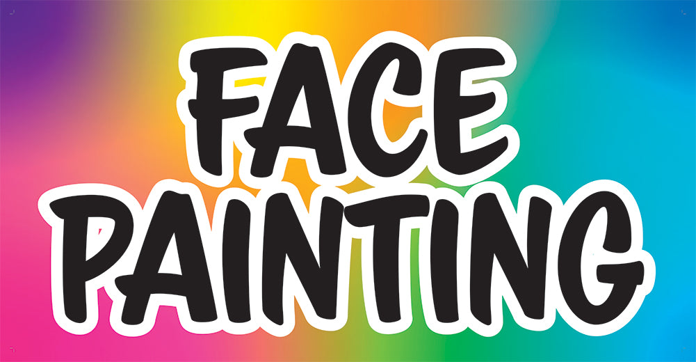 Face Painting Banner 4x2ft for Table Display