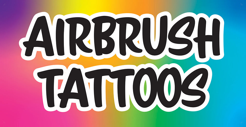 Airbrush Tattoos Banner 4x2ft for Table Display