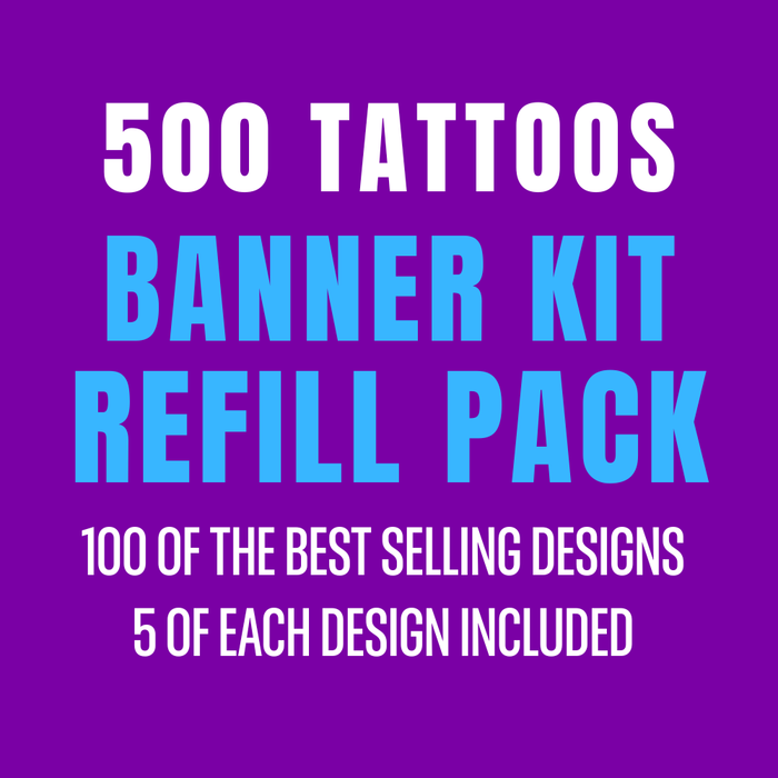 500 Glitter Tattoo Stencils - Refill Pack