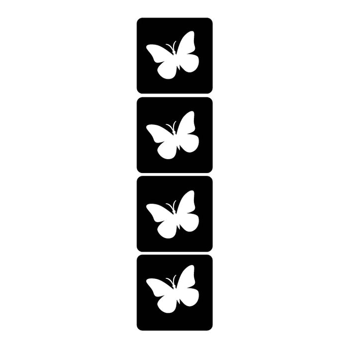 64 Tiny Butterflies - Set of 5 - Art Factory Glitter Tattoo Stencil