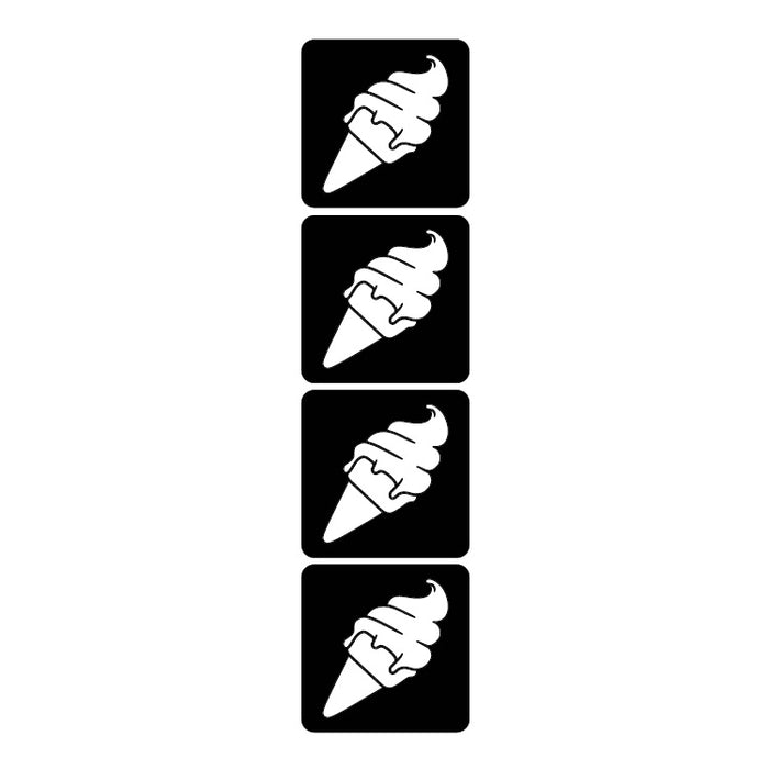 65 Tiny Ice Cream Cones - Set of 5 - Art Factory Glitter Tattoo Stencil