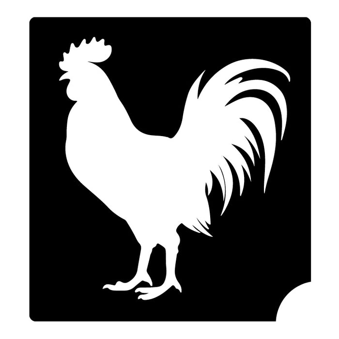 725 Rooster Chicken- Set of 5 - Art Factory Glitter Tattoo Stencils