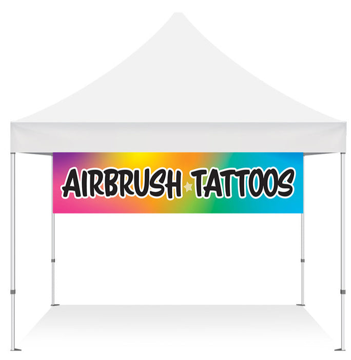 Airbrush Tattoos Banner 2x10ft Festival Tents