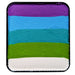 Rainbow cake with purple blues teal and green 