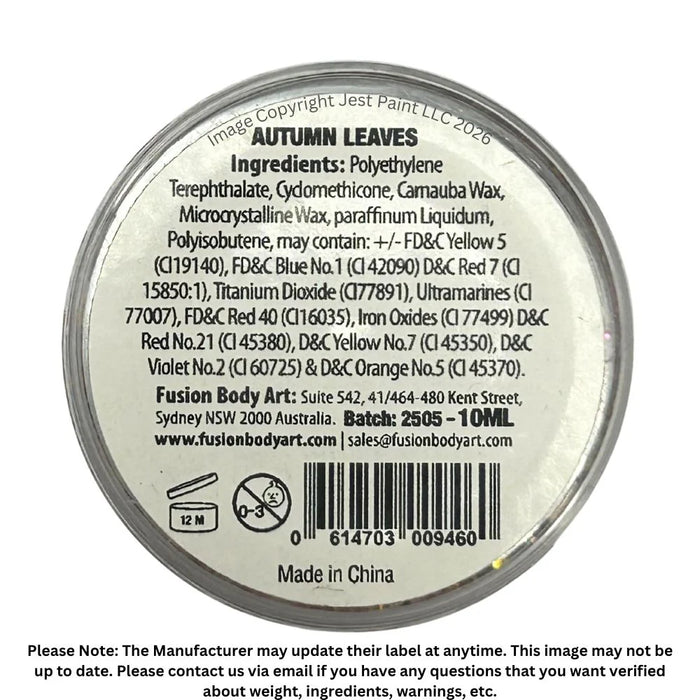 Fusion Body Art | Glitter Creams - Autumn Leaves 10ml (Color Shifting)
