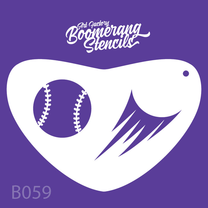 Baseball Boomerang Stencil by the Art Factory