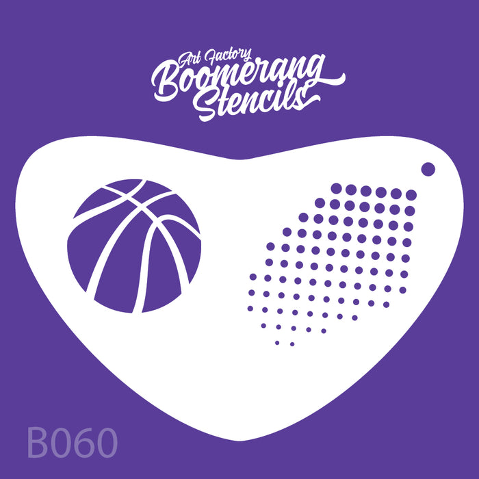 Basketballl Boomerang Face Paint Stencil by the Art Factory