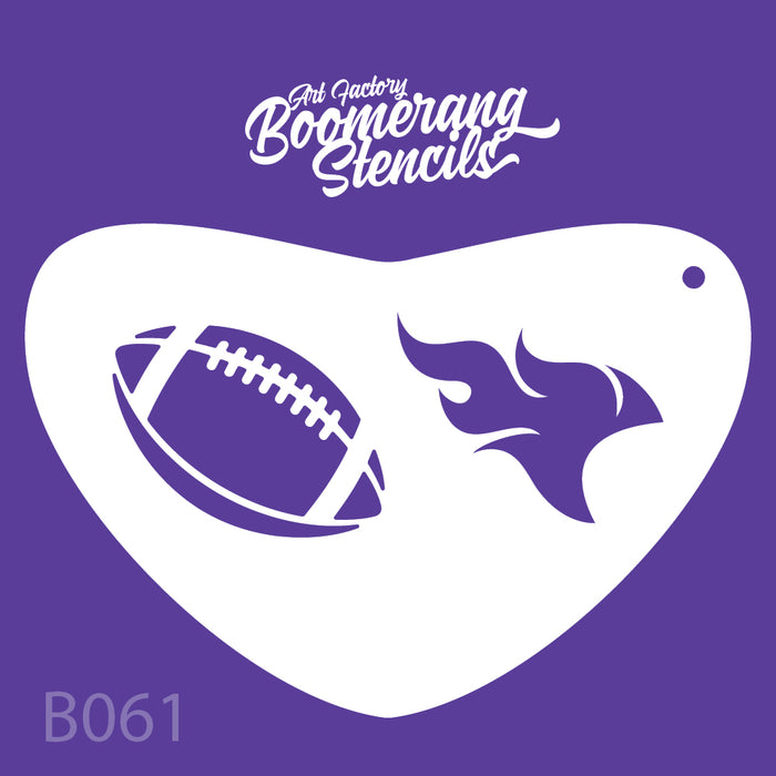 Football Boomerang Face Paint Stencil by the Art Factory