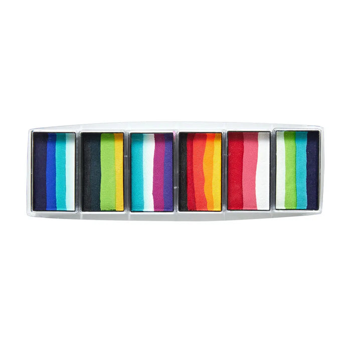 Global Rainbow Burst 6 One Strokes Face & BodyArt Refillable FX Palette Sampler 6x 15g