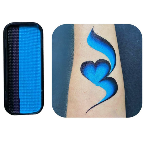 Bat Guy onestroke face paint cake by Face Painting Hub, black, midnight blue and royal blue swatch