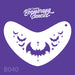 Boomerang stencils product with bat design on a purple background