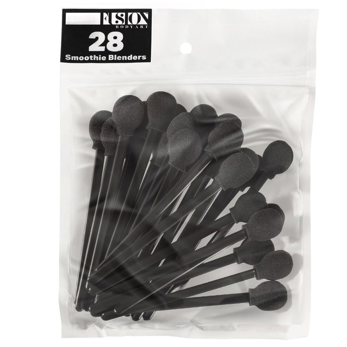 Fusion Face Painting Applicator - Black Washable Smoothie Blenders - 28 Pack