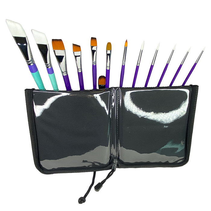 NEW DESIGN- Black 50 Brush Holder/ Easel & Carrying Case by the Art Factory