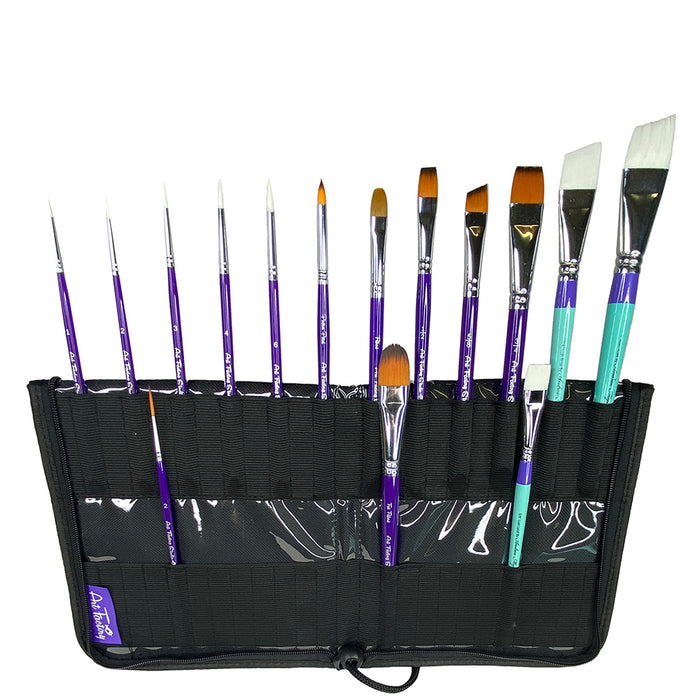 NEW DESIGN- Black 50 Brush Holder/ Easel & Carrying Case by the Art Factory