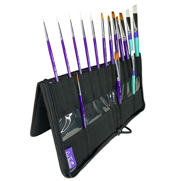 NEW DESIGN- Black 50 Brush Holder/ Easel & Carrying Case by the Art Factory