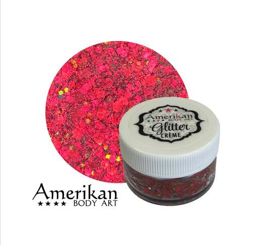 Cosmos is a fire red Glitter cream jar