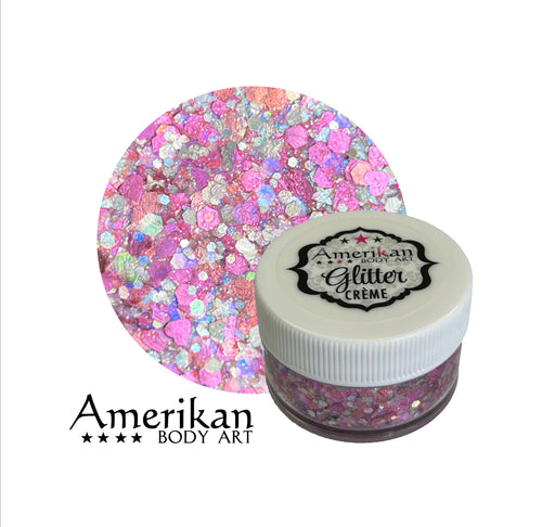 Cupid pink mix chunky Glitter cream jar