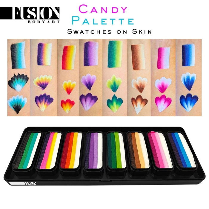 Fusion Body Art - Face Painting Palette | Thin Strokes - RAINBOW RUSH