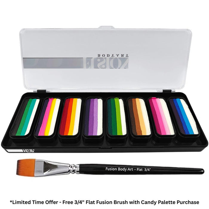 Fusion Body Art - Face Painting Palette | Thin Strokes - RAINBOW RUSH