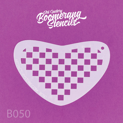 Checker board face paint stencil 