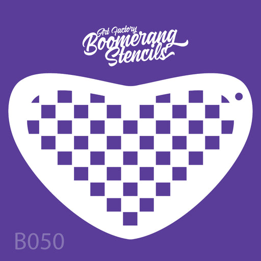 Checker board face paint stencil 