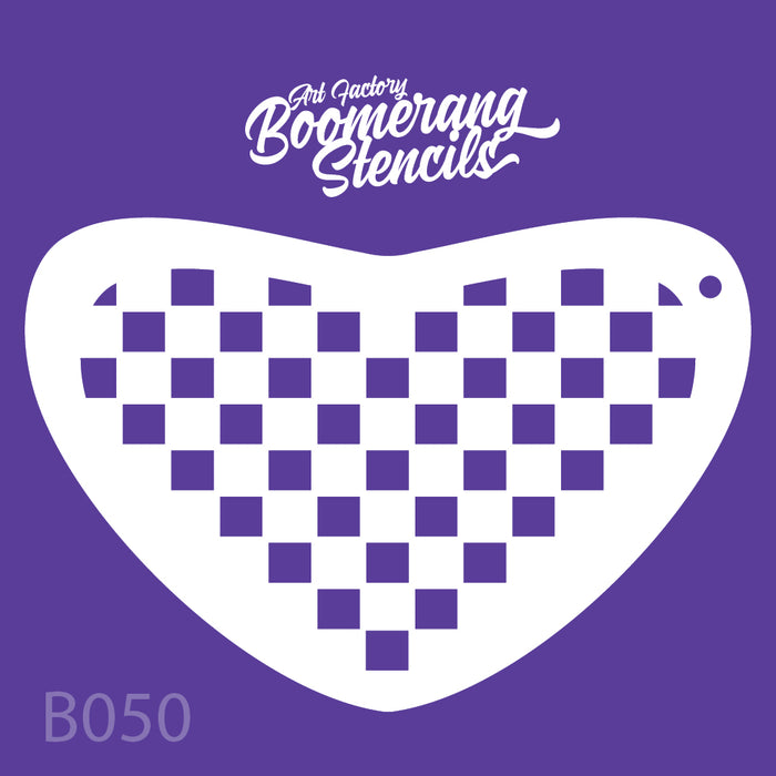 Checker board face paint stencil 