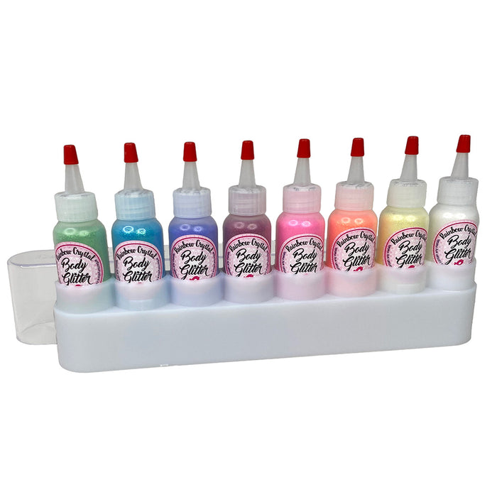 Rainbow Crystal Body Glitter Set - 8 x 1 oz Bottles In Case