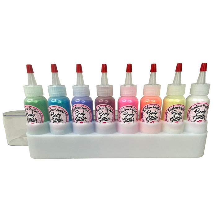 Rainbow Crystal Body Glitter Set - 8 x 1 oz Bottles In Case