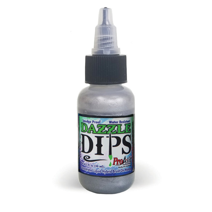 SILVER DAZZLE ProAiir DIPS Waterproof Face Paint 1oz