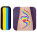 Easy Rainbow onestroke face paint cake by Face Painting Hub, red, yellow, blue and purple swatch
