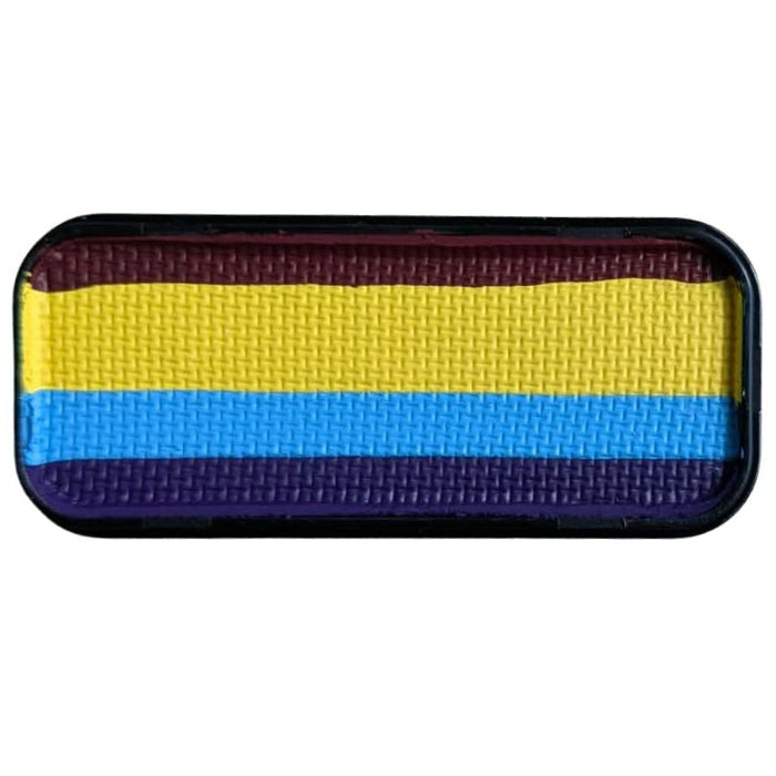 Easy Rainbow onestroke face paint, open pan