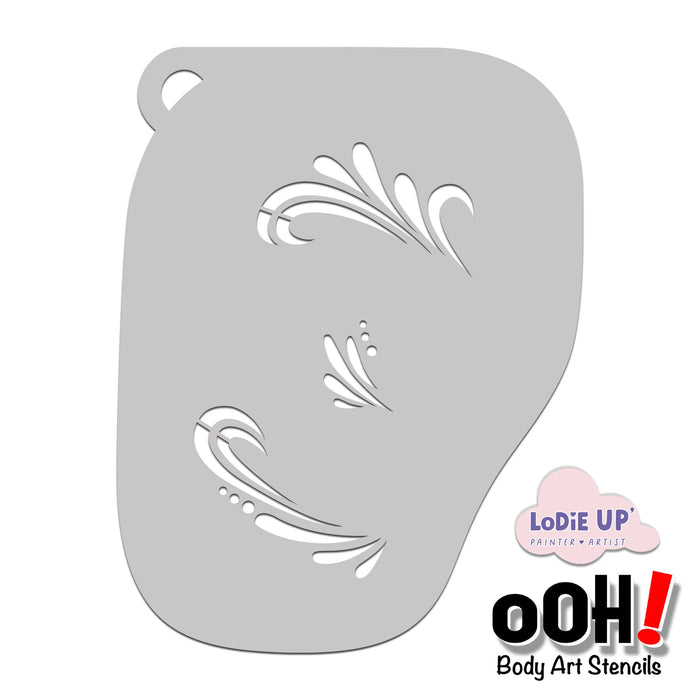 F14 LodieUp Brush Strokes #2  Ooh! Face Painting Stencil